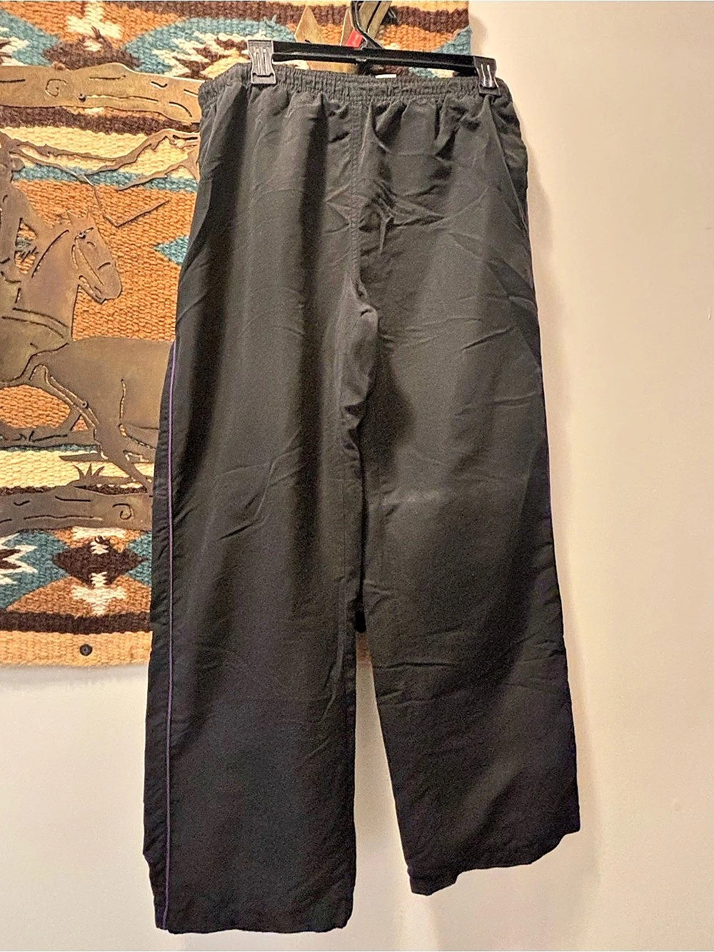 Kim Rogers Wide Leg Polyester Pants in Black Size Large Like New